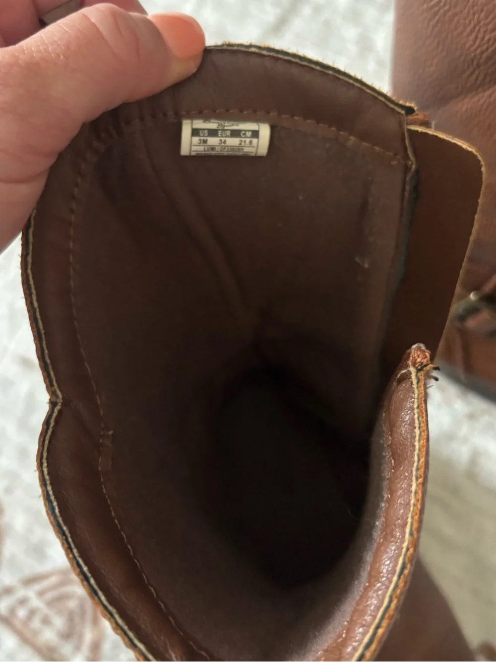 Girls’ Brown Leather Mid-Calf Boots
